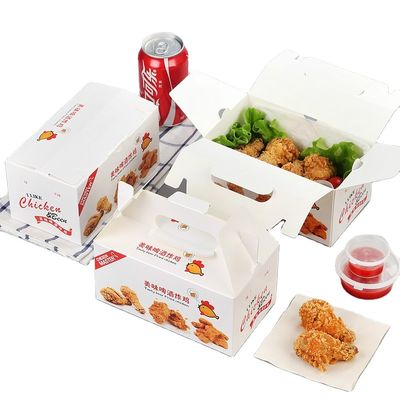 折り畳み式の使い捨て可能な400gsm注文の食品包装箱のフライド チキン