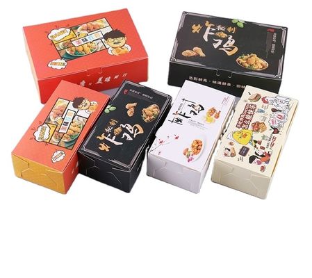 即刻のフライド チキンの長さ21mmの注文の食品包装箱