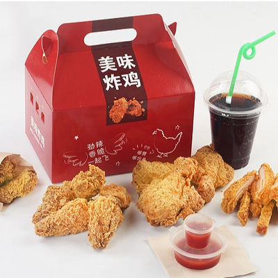 アイボリーにBorad反オイルBOPPのSealableフライド チキン箱のニスをかけること