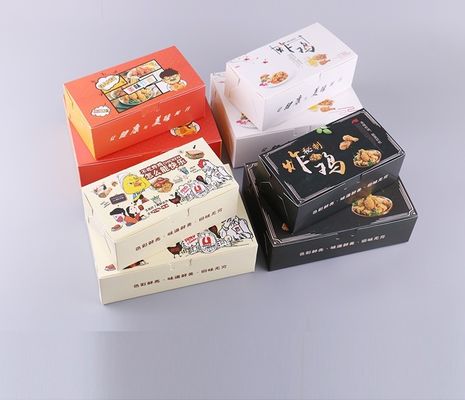 即刻のフライド チキンの長さ21mmの注文の食品包装箱