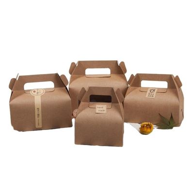 ハンドルが付いているケーキのパン屋の高さ8cmの習慣の食品包装箱